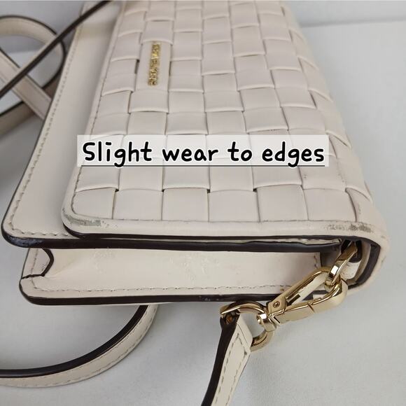 Michael Kors Jet Set Small Woven Leather Smartphone Convertible Cross-body Bag - Picture 4 of 8